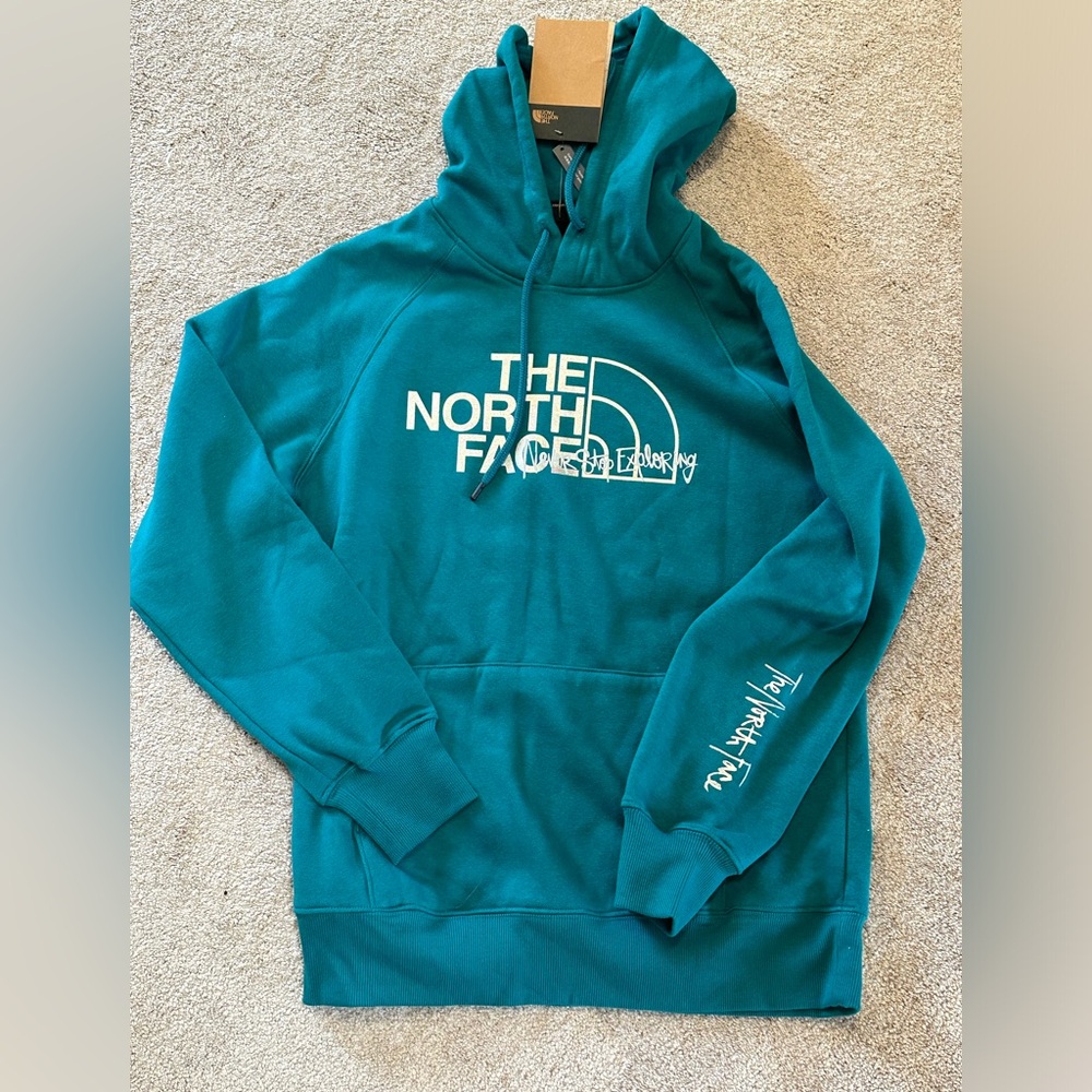 Brand new teal colored north face hoodie